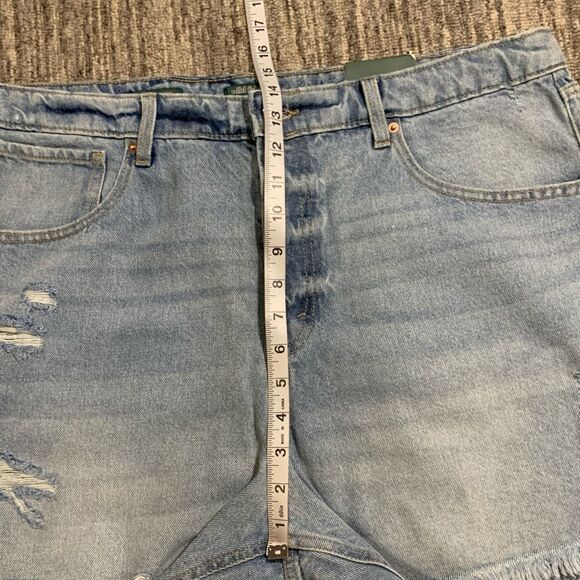 Wild Fable 17 Button Fly Super High Rise Cut Off Denim Short Shorts Blue NWT - Picture 7 of 10